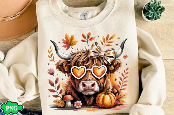 Fall Vibes Highland Cow Tee