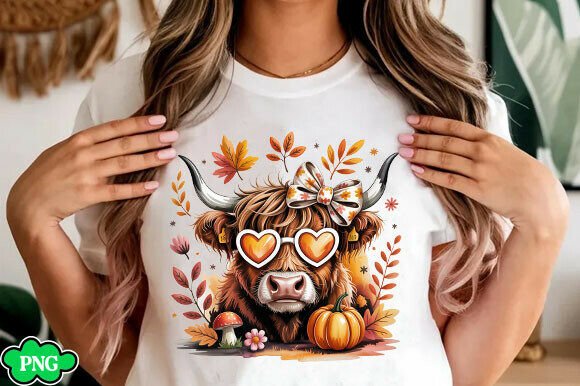 Fall Vibes Highland Cow Tee