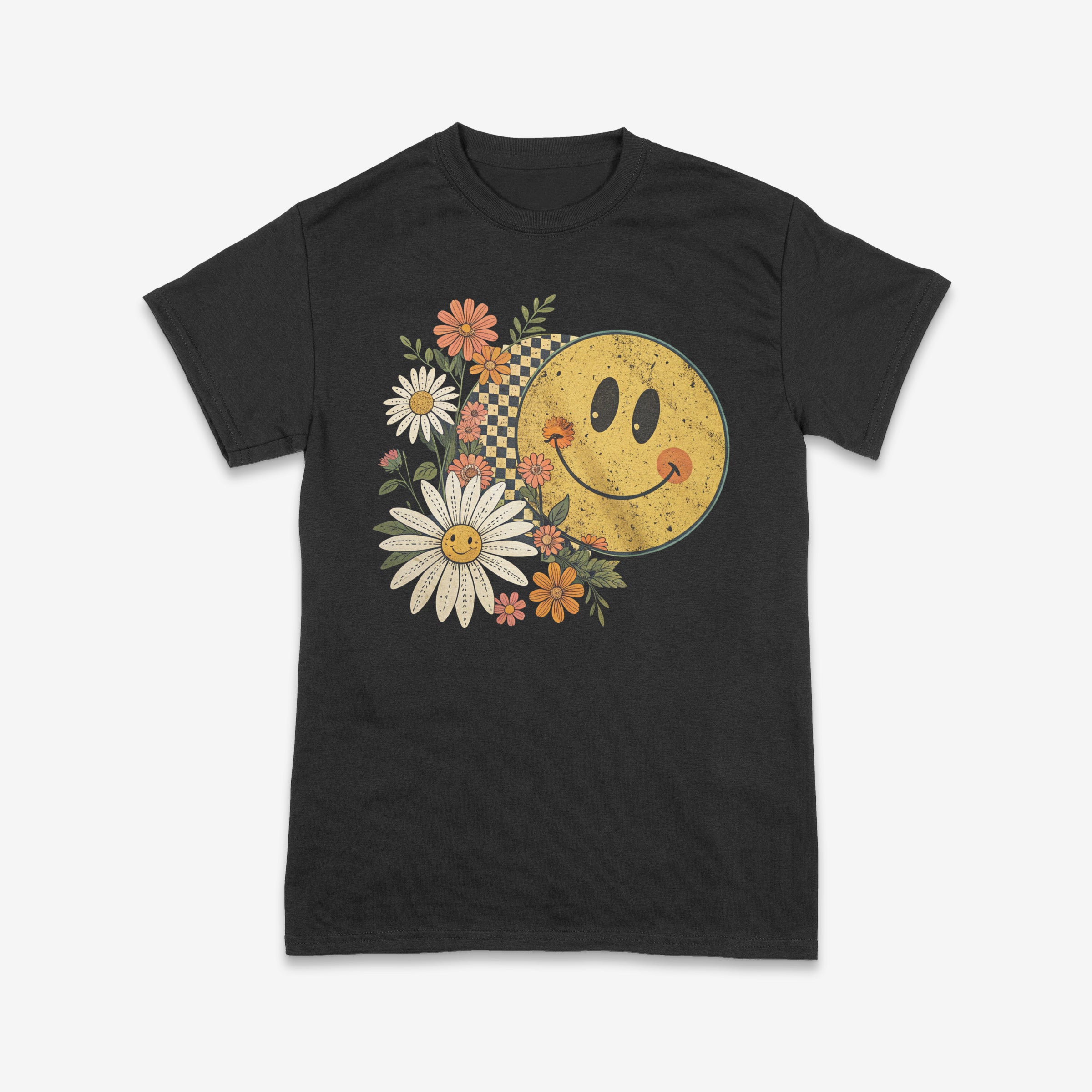 Smiley Daisy Retro Fall Tee