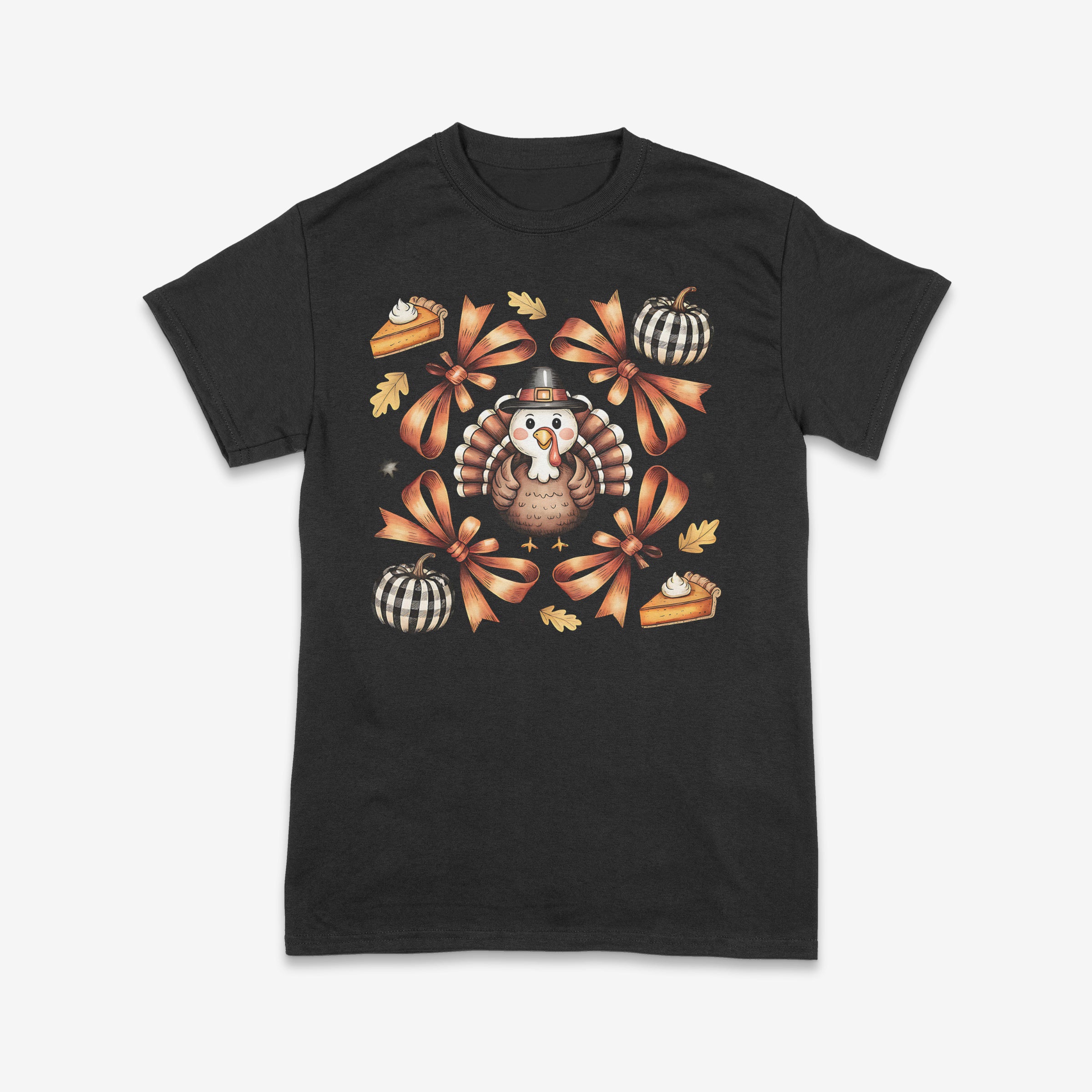Retro Thanksgiving Turkey & Bows Tee