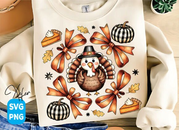 Retro Thanksgiving Turkey & Bows Tee